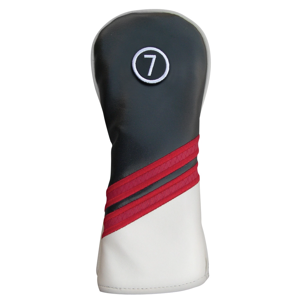 PU Leatherette Headcovers Black/Red/White - Image 5