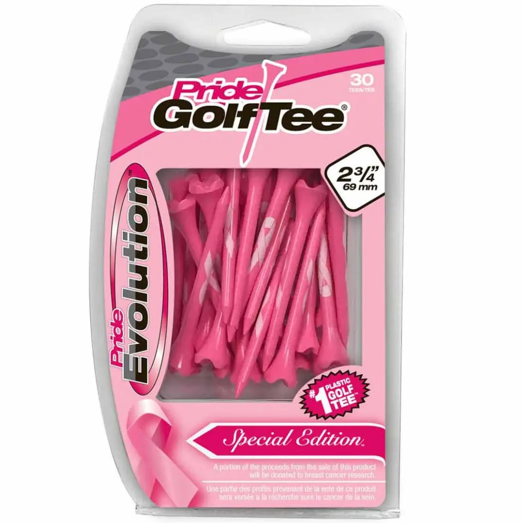 Pride Golf Tees Pride Evolution Breast Cancer Awareness Plastic Golf Tees - 30 Pack