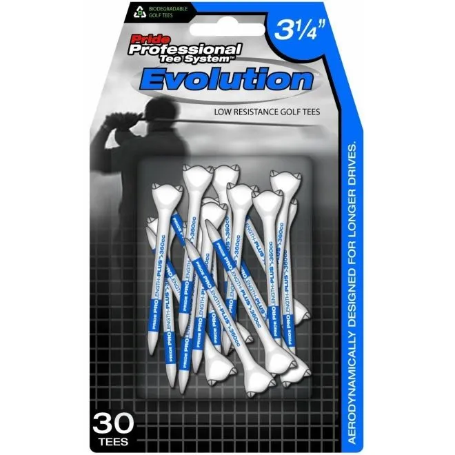 Pride Evolution PTS Plastic Golf Tees - White 30 Pack - Image 2