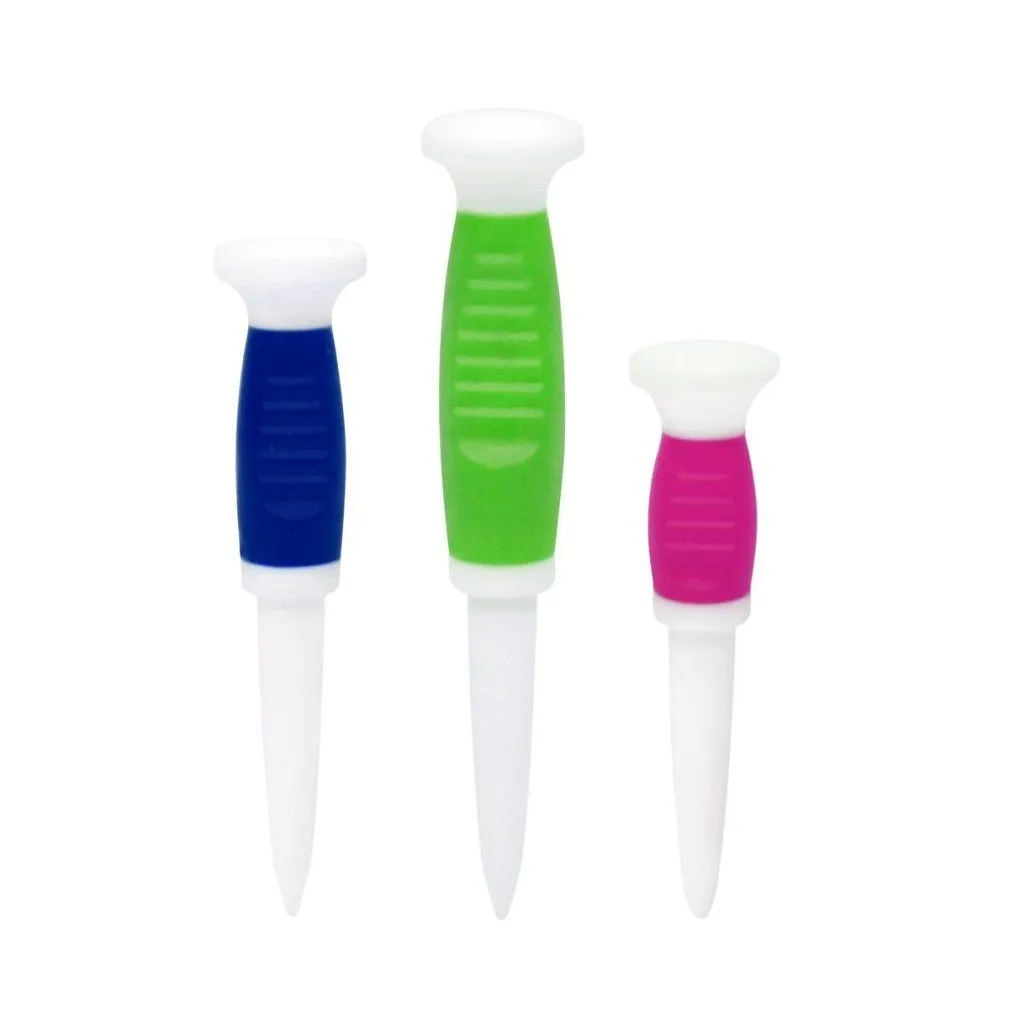 FlexTee Flexible Golf Tees Florescent Green/Blue/Pink - Pack Of 8 - Image 2